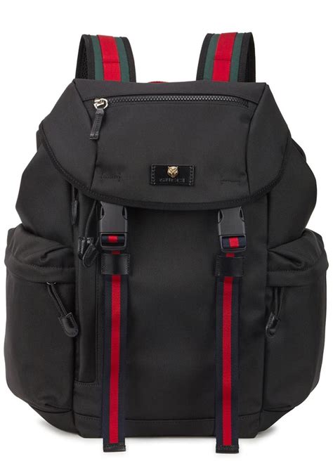 gucci black canvas backpack|black Gucci backpack for men.